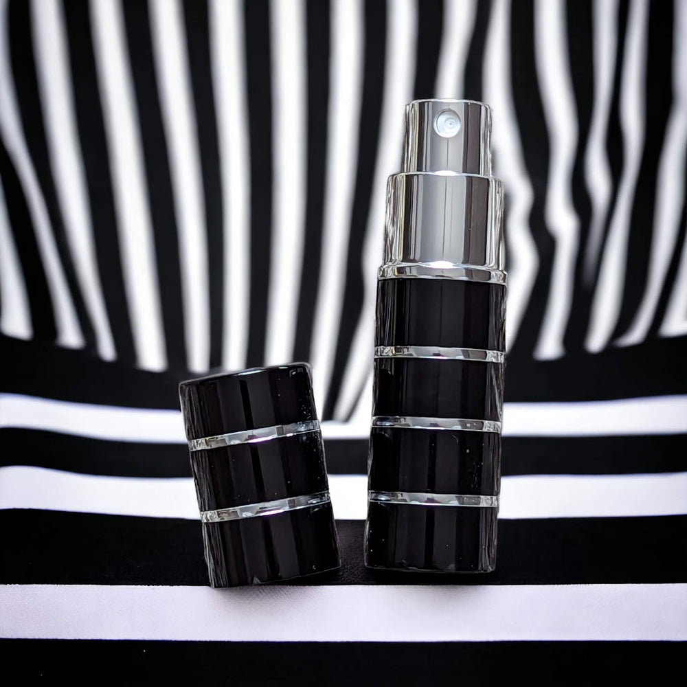 Black & silver ring 8ml fragrance atomizer