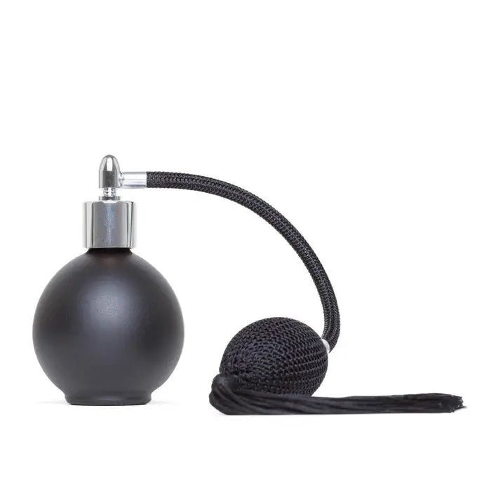 essential atomizer matt black tassel silver fitting perfume atomizer