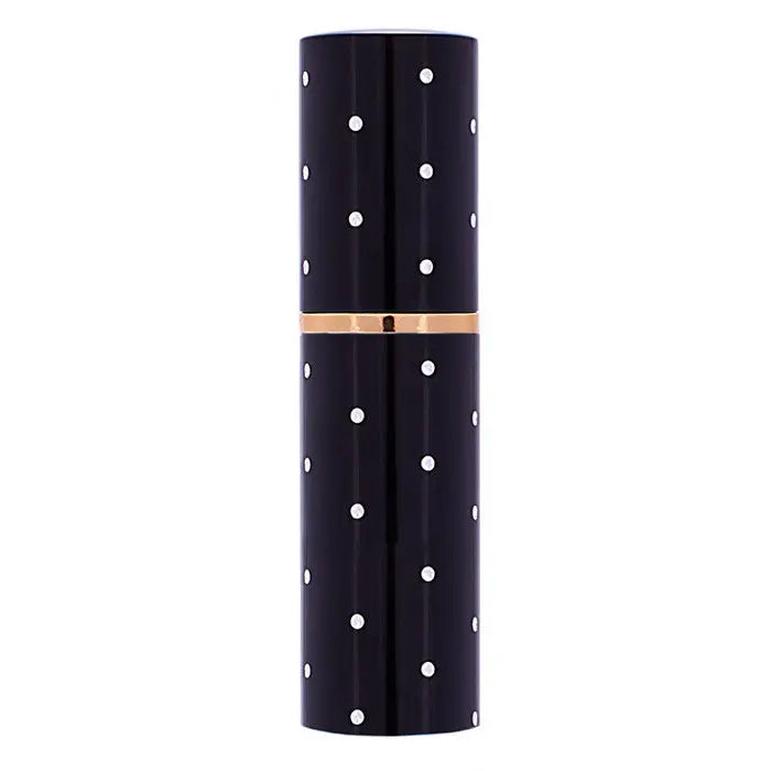 Elegant black & gold 8ml atomizer with silver dots - black