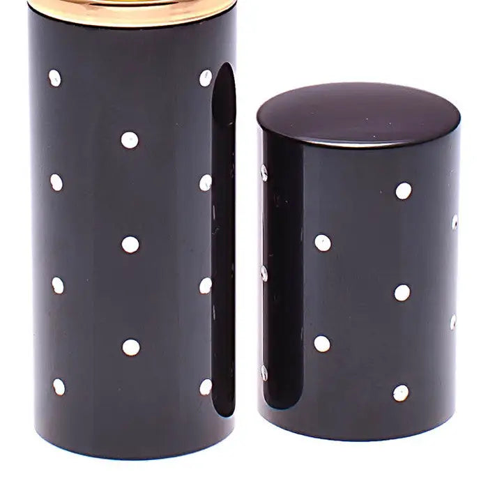 Elegant black & gold 8ml atomizer with silver dots - black
