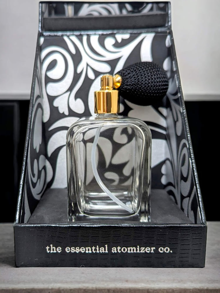 Domed cube 100ml atomizer with bulb & presentation box