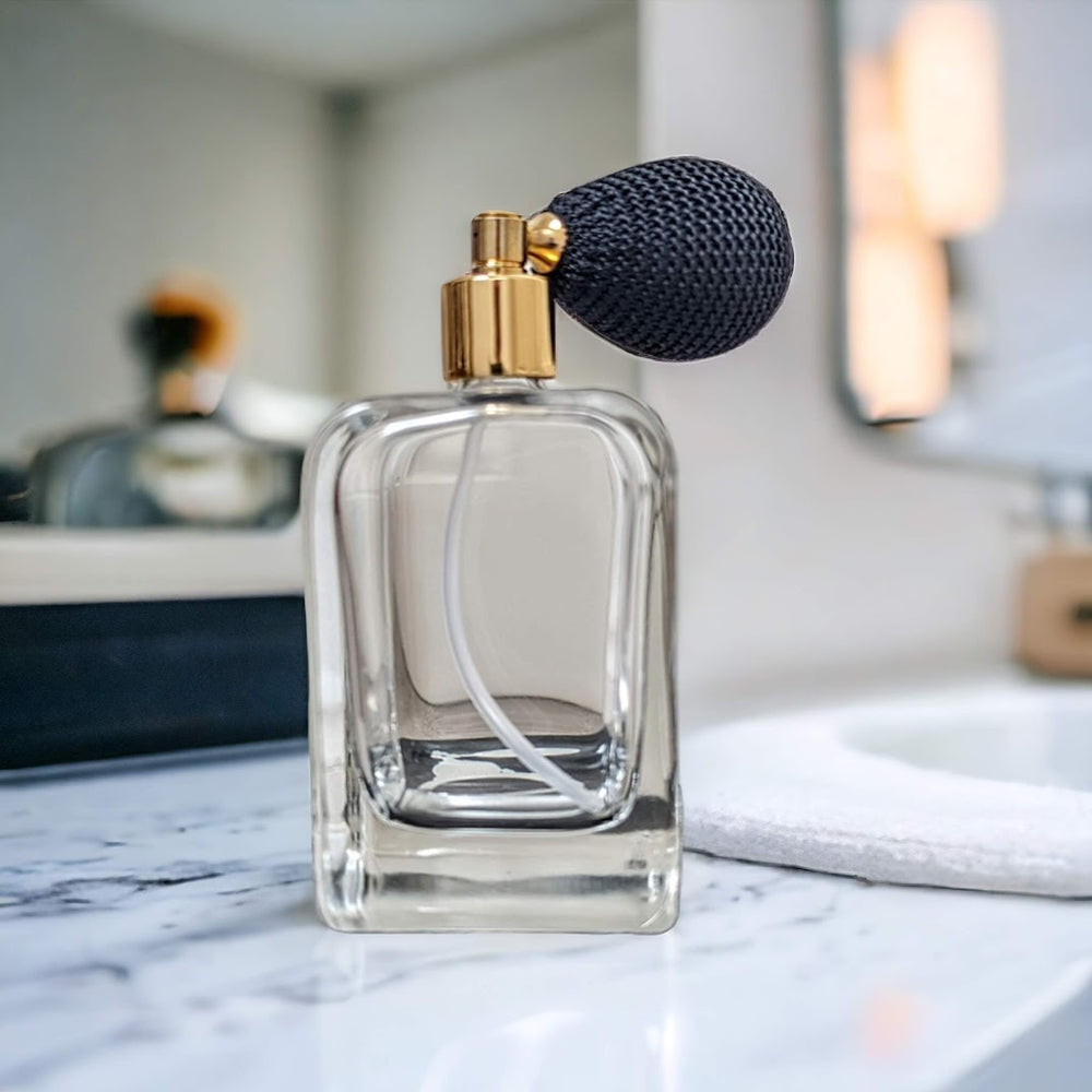 Domed cube 100ml atomizer with bulb & presentation box