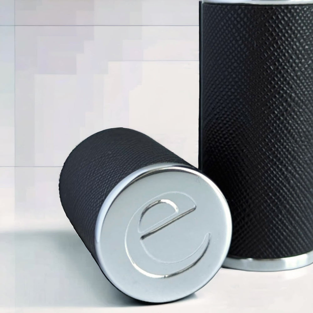 The Essential Atomizer Saffiano Real Leather Silver 8ml Fragrance Atomizer