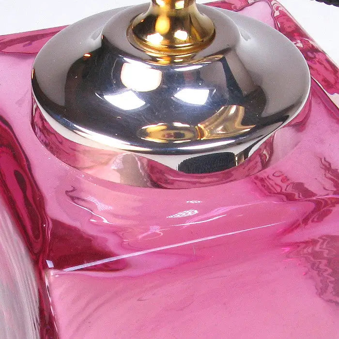 Heavy Cranberry Colour Cube glass perfume atomizer