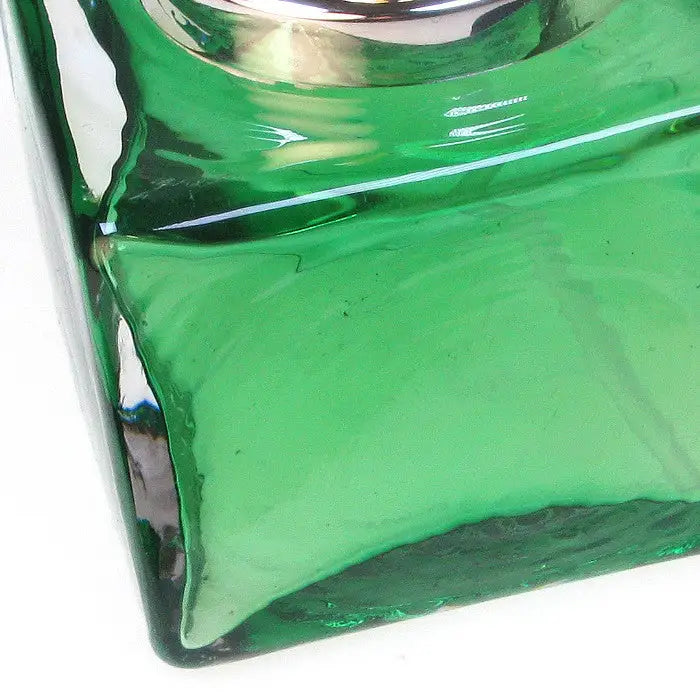 Heavy Emerald Colour Cube glass perfume atomizer