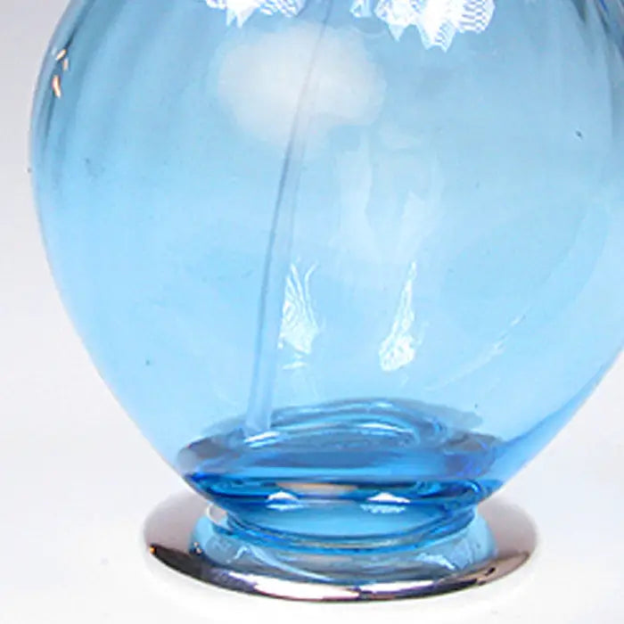 Ice Blue Colour glass perfume atomizer with Sterling silver