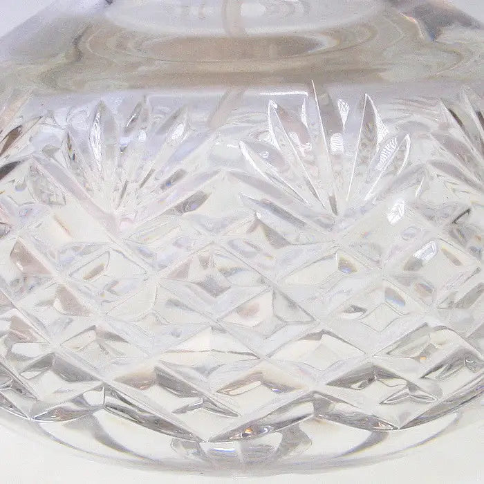 Quality heavy round cut glass perfume atomizer with silver