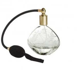 Royal Scot Hand Cut Lead Crystal Daisy Atomizer with Black