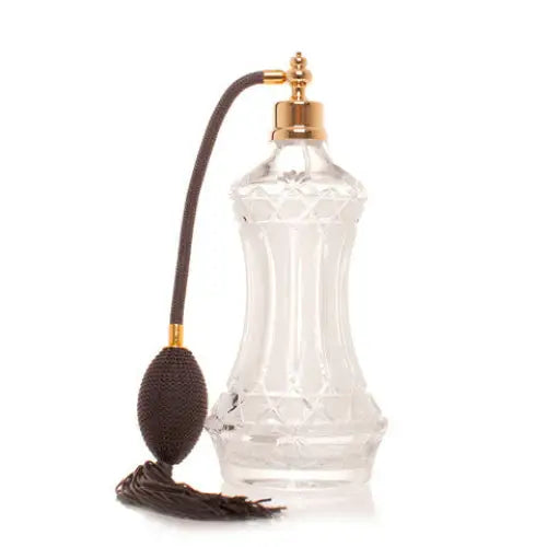 Tall Grande hand cut Bleikristall Crystal Atomizer with Gold