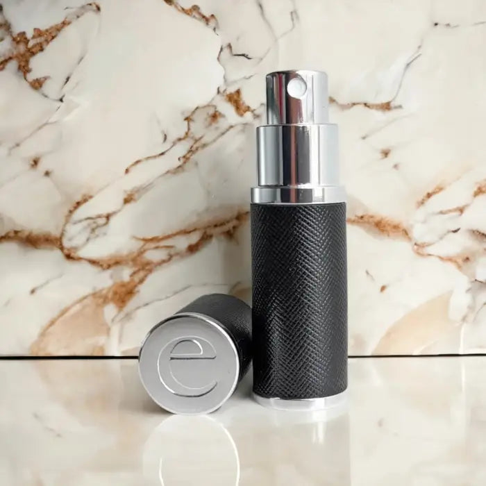 The Essential Atomizer Saffiano Real Leather Silver 8ml