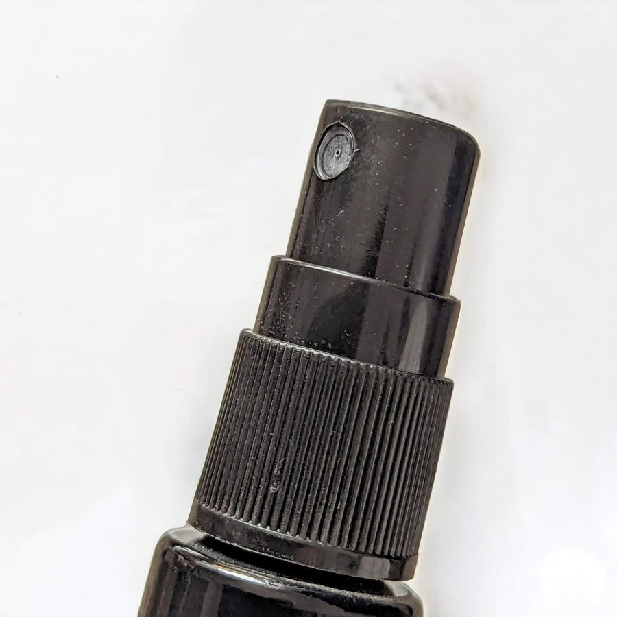 Black glass 10ml atomizer with gold lid