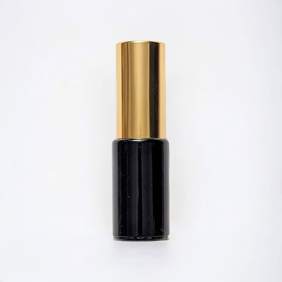 Black glass 10ml atomizer with gold lid