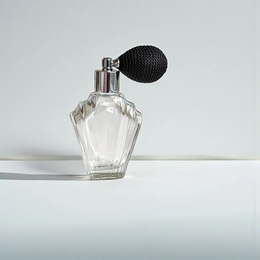 Flair clear glass 46ml perfume atomizer with bulb pump