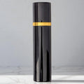 black and gold 10ml perfume atomizer with magnetic lid on white background