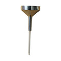 small aluminium funnel with plastic tube extension on white background