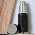 Black & Silver Faux Croc 8ml Perfume & Aftershave Travel Atomizer