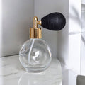 Clear glass 78ml round bottle perfume atomizer with Bulb