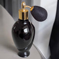 Tall French labo black glass 100ml bulb atomizer