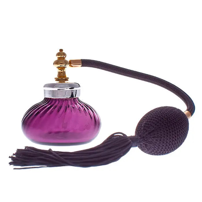 Amertyst glass perfume fragrance atomizer with silver plated