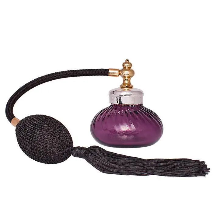 Amertyst glass perfume fragrance atomizer with silver plated