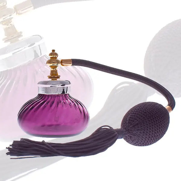 Amertyst glass perfume fragrance atomizer with silver plated