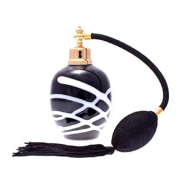 essential atomzier black and white stripe dressing table perfume atomizer