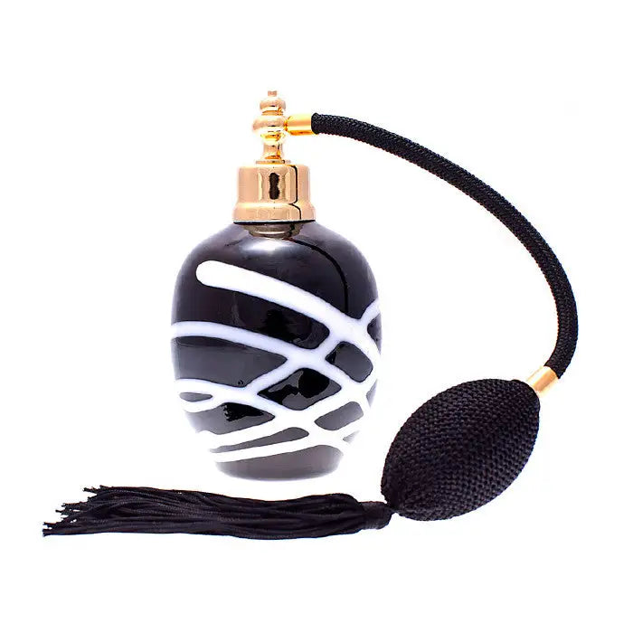 essential atomzier black and white stripe dressing table perfume atomizer