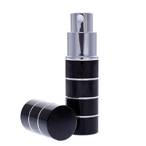 essential atomzier black & silver ring 8ml travel fragrance atomizer