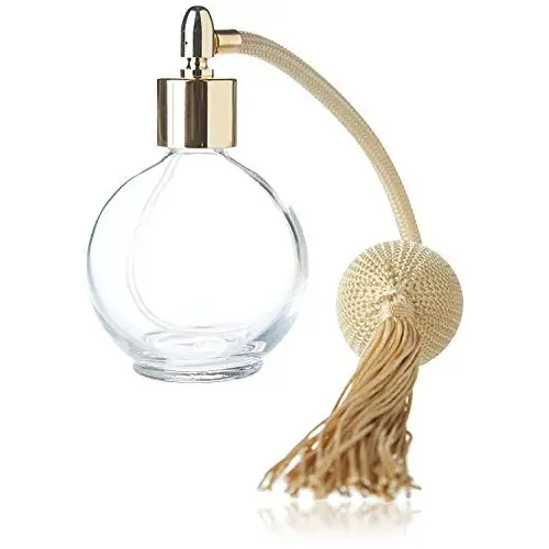 78ml Round Glass dressing table Perfume Atomizer with Gold Tassel THE
