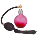 Cranberry Colour glass perfume atomizer with Sterling silver