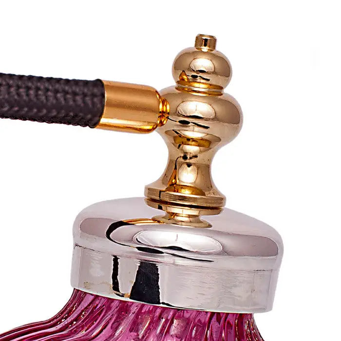 Cranberry glass perfume atomizer with silver plated spray