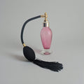Tall Cranberry glass perfume fragrance atomizer with silver plated spray top