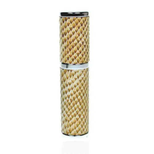 Cream Faux Snake Skin 5ml Travel Atomizer - tan snake -
