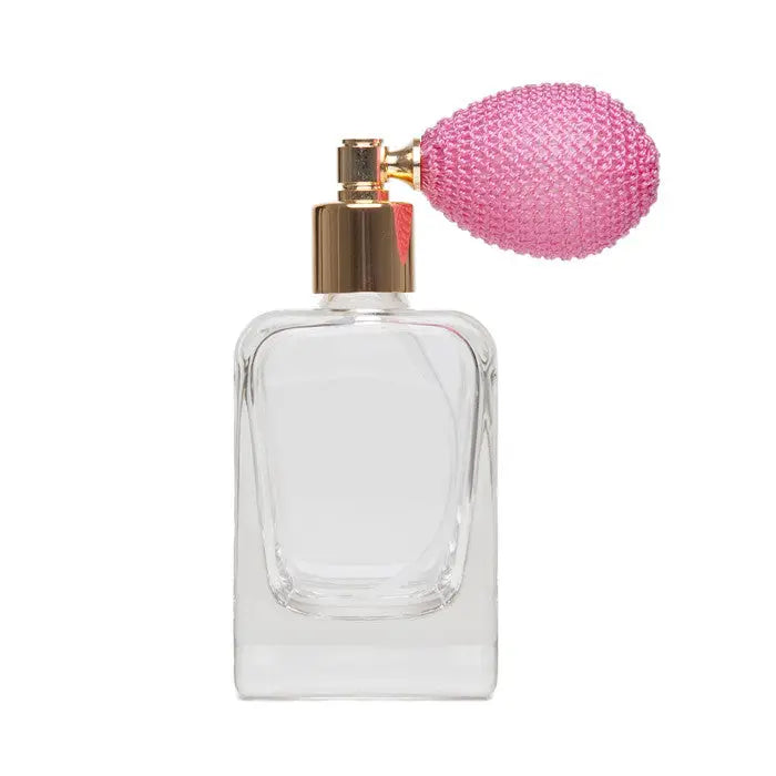 Domed cube 50ml atomizer with bulb & presentation box - Pink