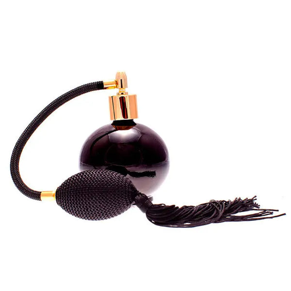 Elegant thick cut black glass Fragrance atomizer with black