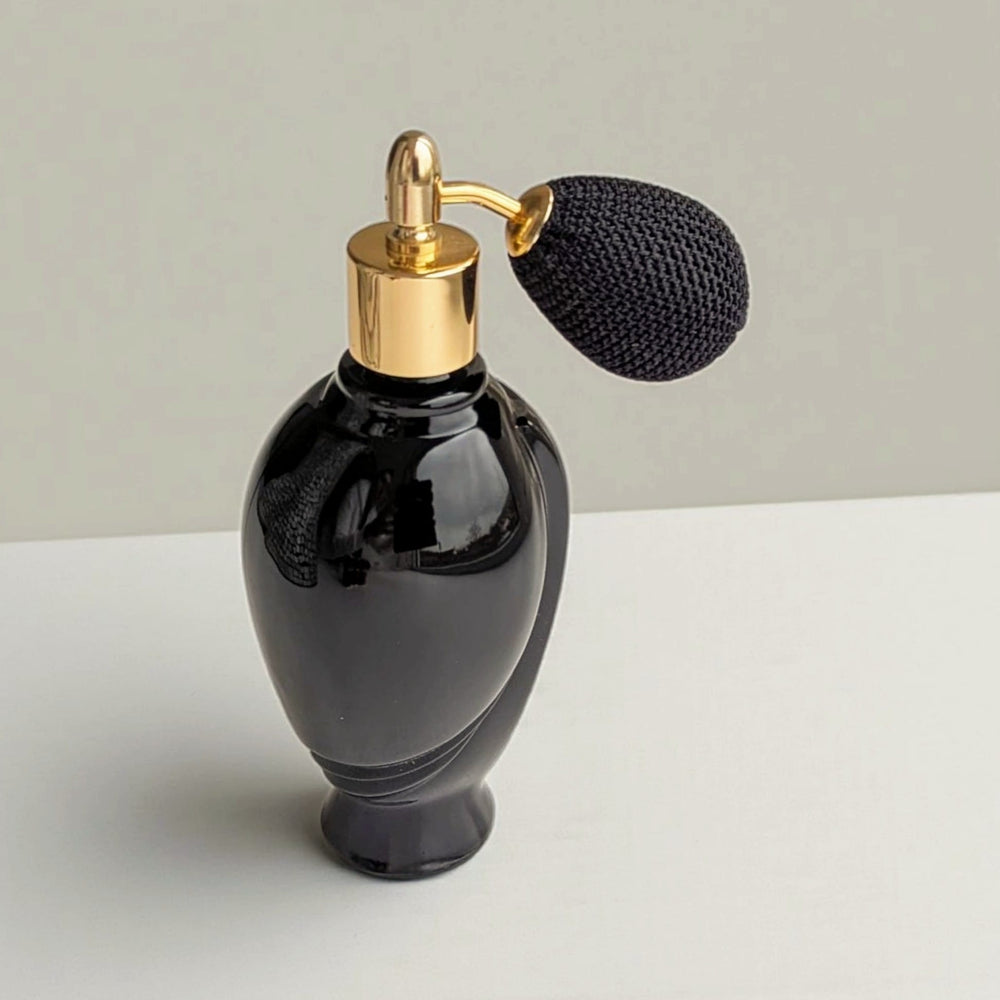 Tall French labo black glass 100ml bulb atomizer