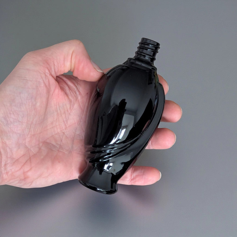 Tall French labo black glass 100ml bulb atomizer