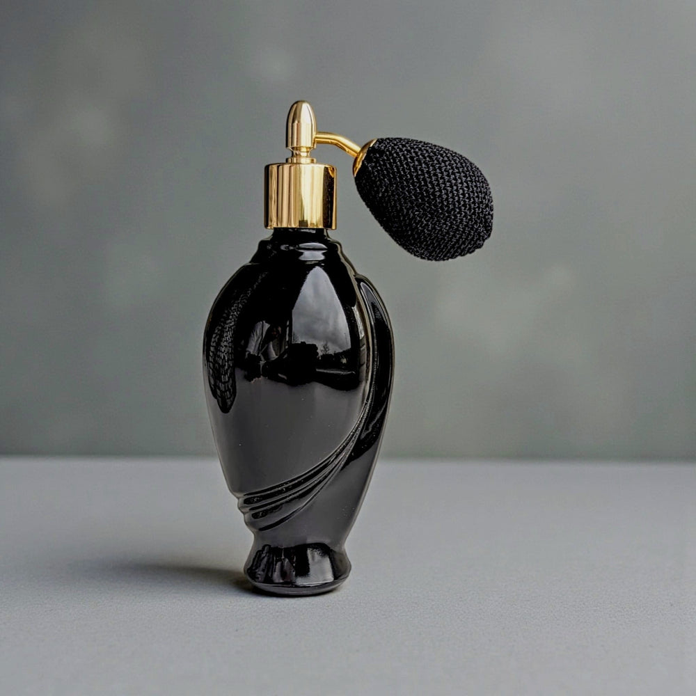 Tall French labo black glass 100ml bulb atomizer