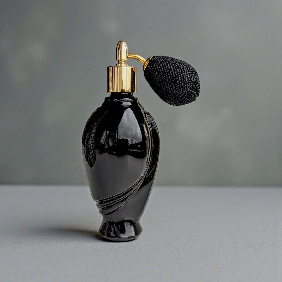 Tall French labo black glass 100ml bulb atomizer