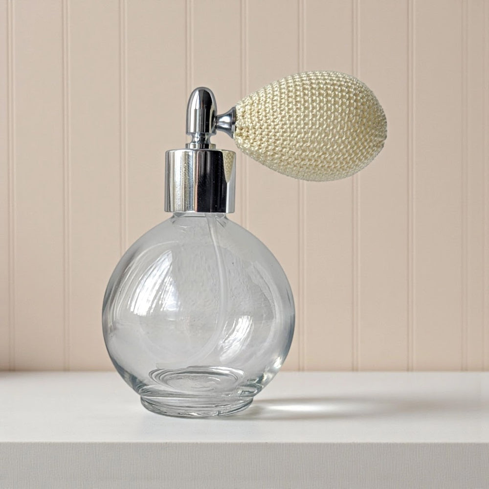 Clear glass 78ml round bottle perfume atomizer with Bulb