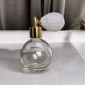 Clear glass 78ml round bottle perfume atomizer with Bulb