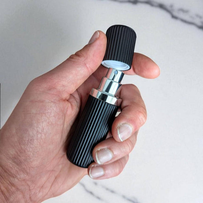 FLUXE 8ml Refillable Travel Perfume Atomizer – Magnetic, Leak-Proof, Black | Essential Atomizer
