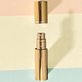 essential atomizer gold halo 5ml easy fill perfume atomizer spray with lid off