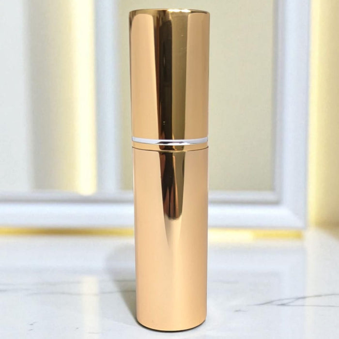 essential atomizer gold halo 5ml easy fill perfume atomizer spray with lid on