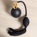 Classic matt black glass 78ml round bottle perfume atomizer with tassel