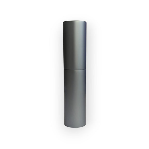 essential atomizer sleek grey twist up 8ml perfume atomizer side view