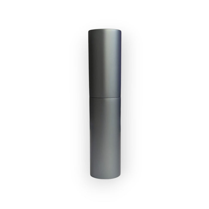 essential atomizer sleek grey twist up 8ml perfume atomizer side view