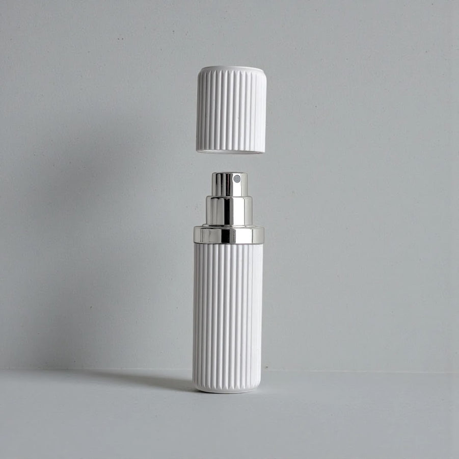 FLUXE 8ml Refillable Travel Perfume Atomizer – Magnetic, Leak-Proof, White | Essential Atomizer