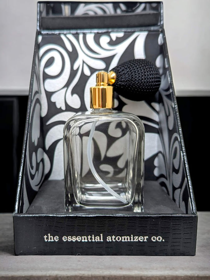 Domed cube 100ml atomizer with bulb & presentation box