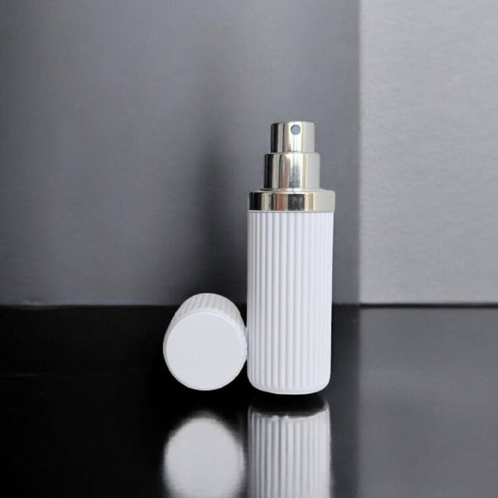 white essential atomizer new luxe 8ml perfume atomizer with lid off